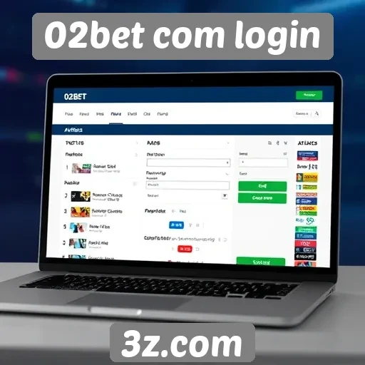 Análise da interface do site 02bet com login