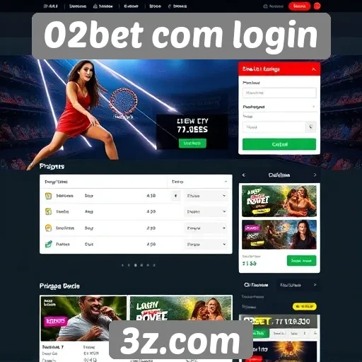 Interface do usuário no site 02bet